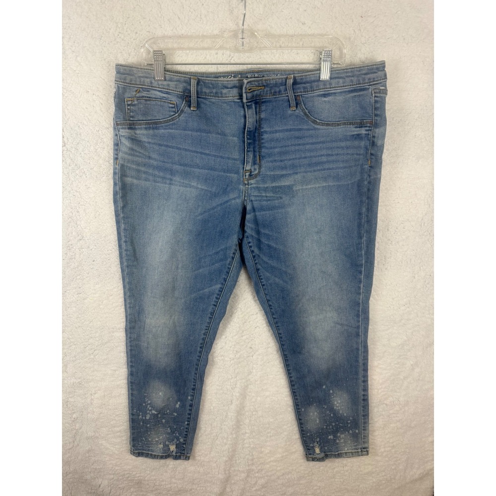 Mossimo Denim Jeans Womens 18/34 Mid Rise‎ Jegging Crop Blue Power Stretch